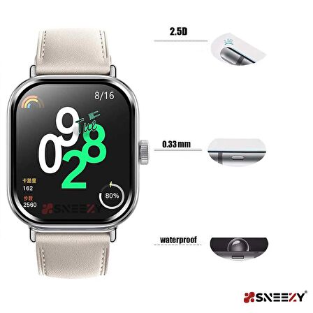 Sneezy Xiaomi Redmi Watch 4 Uyumlu Polymer Temperli Nano 0.5 mm Watch Ekran Koruyucu