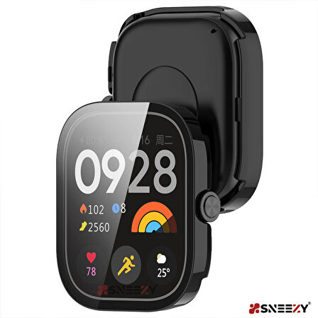 Sneezy Xiaomi Redmi Watch 4 Uyumlu PC Sert Kasa Ve Ekran Koruyucu