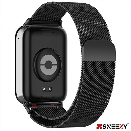 Sneezy Xiaomi Mi Band 8 Pro Uyumlu Woven Wire Tasarım Metal Hasır Kordon