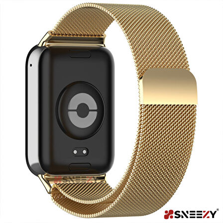 Sneezy Xiaomi Mi Band 8 Pro Uyumlu Woven Wire Tasarım Metal Hasır Kordon