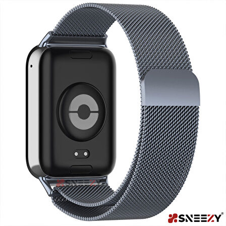 Sneezy Xiaomi Mi Band 8 Pro Uyumlu Woven Wire Tasarım Metal Hasır Kordon