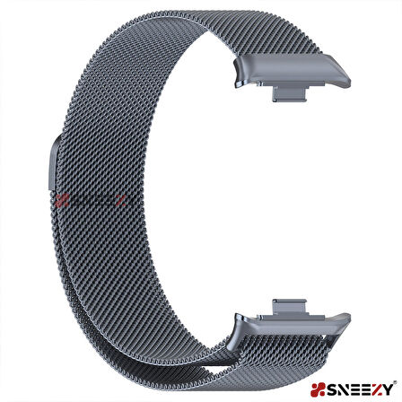 Sneezy Xiaomi Mi Band 8 Pro Uyumlu Woven Wire Tasarım Metal Hasır Kordon
