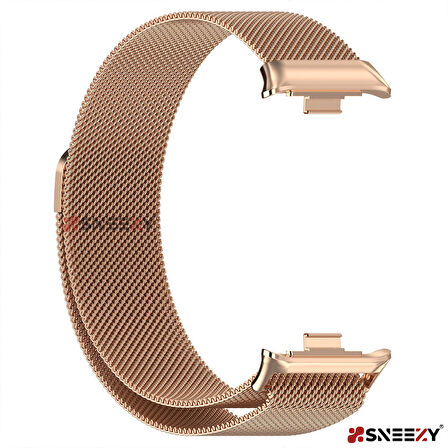 Sneezy Xiaomi Redmi Watch 4 Uyumlu Woven Wire Tasarım Metal Hasır Kordon