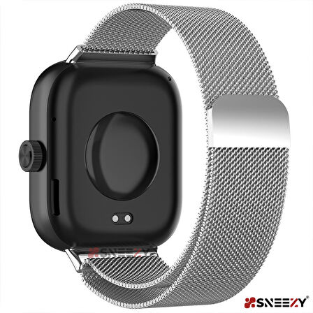 Sneezy Xiaomi Redmi Watch 4 Uyumlu Woven Wire Tasarım Metal Hasır Kordon