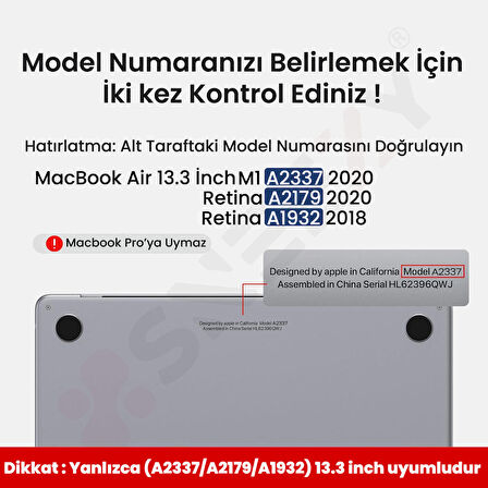 MacBook Air 13.3 İnç Kılıf M1 / A2337-A2179-A1932, için Dayanıklı Koruyucu Mat Plastik Sert Kılıf