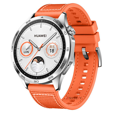 Sneezy Huawei Watch Gt4 46mm İle Uyumlu 22mm Dikiş Desenli Dokuma Silikon Kordon