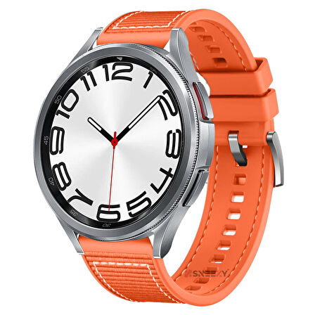 Samsung Gear S3 Frontier R760 - S3 Classic R770 22mm Uyumlu Dikiş Desenli Dokuma Silikon Kordon