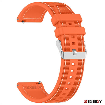 Sneezy Huawei Watch Ultimate - Watch Buds 22mm Uyumlu Dikiş Desenli Dokuma Silikon Kordon