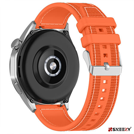 Sneezy Samsung Galaxy Watch 6 – Classic 40-43-44-47mm  20mm Dikiş Desenli Dokuma Silikon Kordon