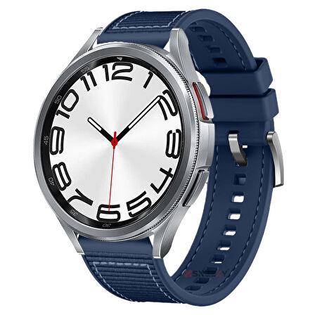 Sneezy Samsung Galaxy Watch 5 40-44mm İle Uyumlu 20mm Dikiş Desenli Dokuma Silikon Kordon