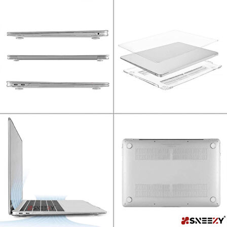 MacBook Air 13.3 İnç Kılıf M1 / A2337-A2179-A1932, için Dayanıklı Koruyucu Şeffaf Plastik Sert Kılıf