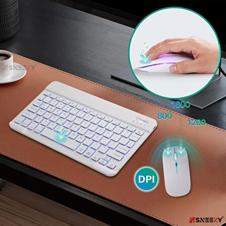 Xiaomi Pad 6 RGB Işıklı Bluetooth & Wireless Türkçe Klavye Mouse Seti