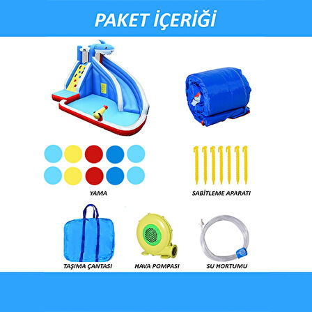 Köpekbalığı Dev Sulu Oyun Parkı Şişme Aqua Su Parkı Şişme Aqua Kaydırak Şişme Oyun Parkı Fiyatları