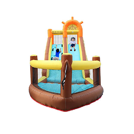 Gemi Temalı Kaydıraklı Şişme Oyun Parkı Şişme Çocuk Oyun Parkı Şişme Su Kaydırağı Aqua Oyun Parkı