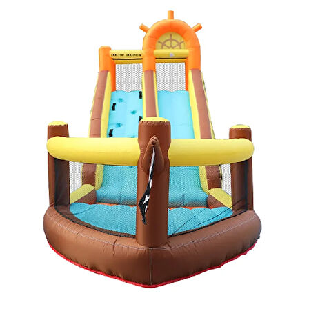 Gemi Temalı Kaydıraklı Şişme Oyun Parkı Şişme Çocuk Oyun Parkı Şişme Su Kaydırağı Aqua Oyun Parkı