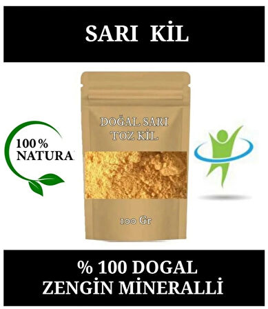 SARI KİL DOĞAL YÜZ MASKESİ SARI KİL MASKESİ SARI TOZ KİL 100 GR.