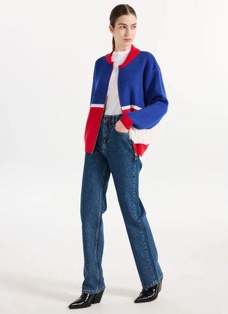 2Wins Yüksek Bel Bootcut Paça Düz Mavi Kadın Denim Pantolon Ma Cherie