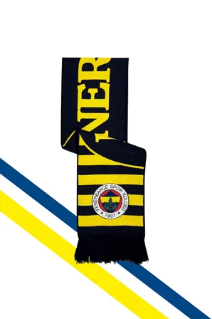 UNISEX SARI LACİVERT DOKUMA ATKI LAZER KUTU HEDİYELİ