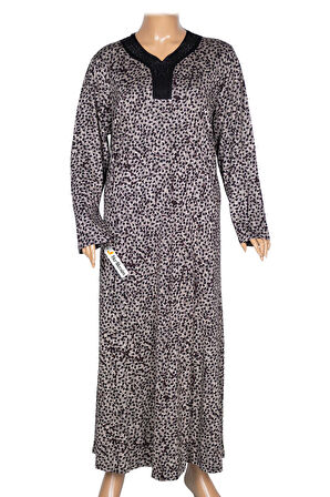 Hesna Kadın Minel Battal Beden Kuplu Boydan Siyah Elbise Desen 27