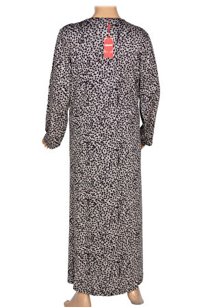 Hesna Kadın Minel Battal Beden Kuplu Boydan Siyah Elbise Desen 27