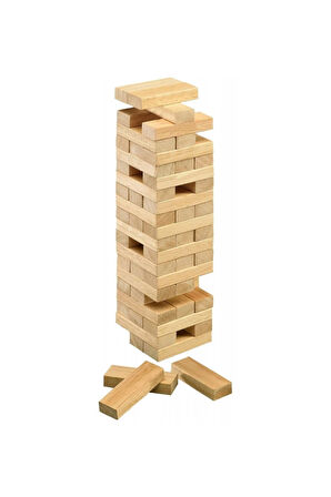 Ahşap Kule Denge Oyunu – 54 Parça Strateji ve Eğlence