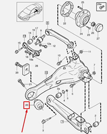 VOLVO ARKA BURÇ YENİ TİP (S40-V40) 30851257