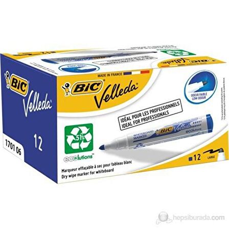 Bic Beyaz Tahta K. Velleda 1701 12 Li Mavi 904938