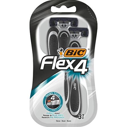 KURUMSAL FATURA Bic Flex 4 Tıraş Bıçağı 3'lü Blister (4 Bıçak)