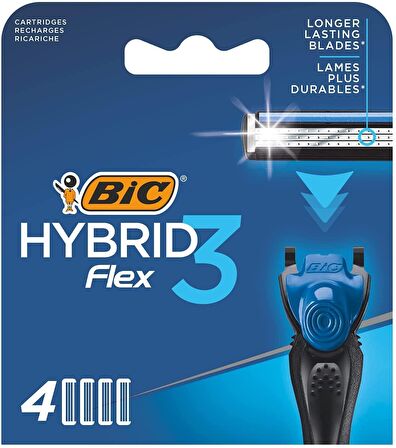 Bic Flex 3 Hybrid Yedek Tıraş Bıçağı Kartuşu 4'Lü Kutu 921180