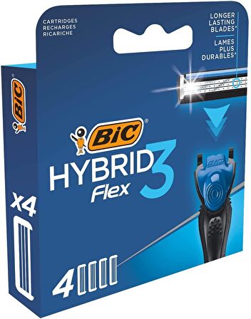 Bic Flex 3 Hybrid Yedek Tıraş Bıçağı Kartuşu 4'Lü Kutu 921180
