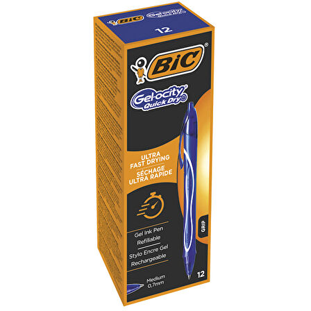 Bic Basmalı Jel Kalem Gelocıty Hızlı Kuruyan 12 Lİ Mavi