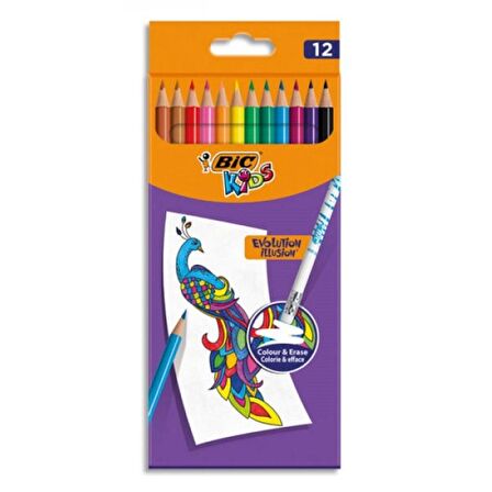 Bic  987868 Evolution Silinebilir Kuru Boya 12 Renk