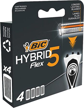 BIC Hybrid 5 Flex 4'lü Yedek Tıraş Bıçağı Kartuşu