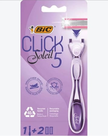 Bic Click Soleil 5 Kadın Tıraş Bıçağı 5 Bıçaklı 1 Sap + 2 Yedek Başlık
