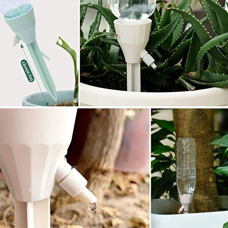 Miracle Omni® Ayarlanabilir Akış Hızına Sahip Damlama Sulama Çivileri 3lü Otomatik Bitki Sulama Aparatı Tüm Pet Şişelere Uyumlu