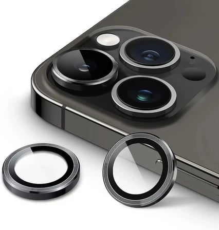16 Pro / 15 Pro / 14 Pro / 16 Pro Max / 15 Pro Max / 14 Pro Max – Kamera Lens Koruyucu (Siyah)