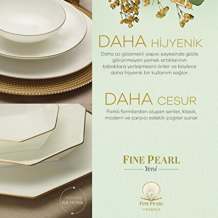 Karaca Fine Pearl Extra Chanak 62 Parça 12 Kişilik Yemek Takımı Gold