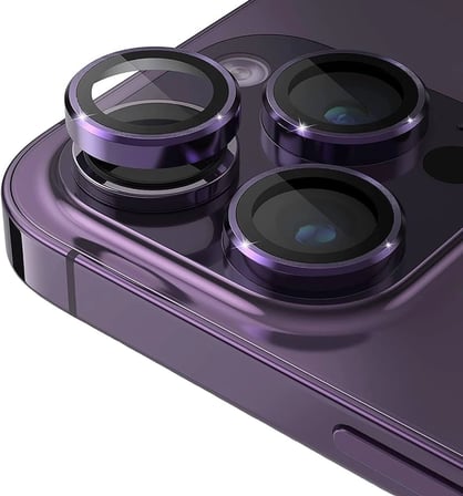 16 Pro / 15 Pro / 14 Pro / 16 Pro Max / 15 Pro Max / 14 Pro Max – Kamera Lens Koruyucu (Mor)