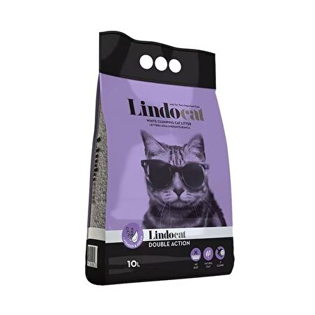 LindoCat Double Action Argan Yağı & Lavanta Kokulu Topaklanan Kedi Kumu 10 lt 4'lü