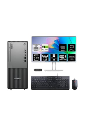 ThinkCentre Neo 50T G5 i3 13100 16GB 1TB SSD GT1030/4GB W11P Masaüstü Bilgisayar + 27"