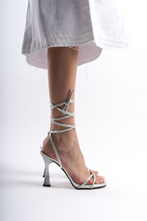 Kadın Bilekten Bağlamalı Topuklu Ayakkabı (9cm) XTYA72