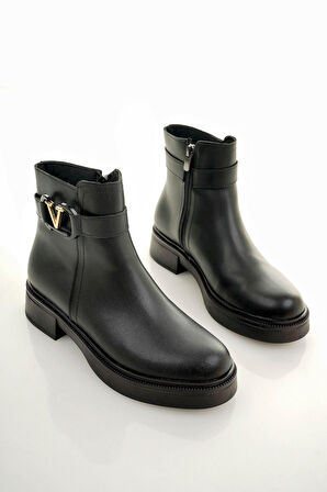 Kadın Kısa Topuklu Rahat Fermuarlı Bot