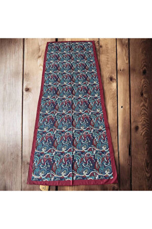 Bordo/İndigo Aker Soft Touch Şal