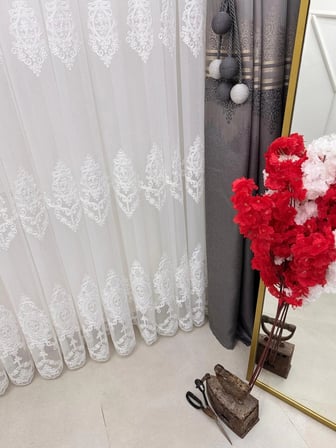 NİVEMESHOME HARE 1/3 PİLELİ TÜL PERDE APM