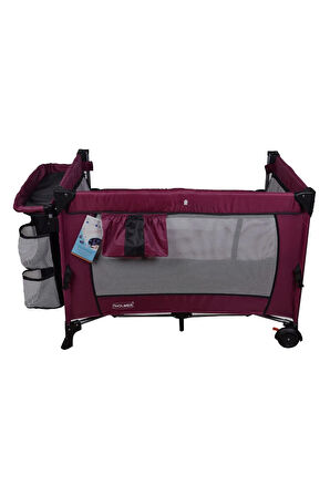 Holmer Kids Maxi Comfort Coolstyle Anne Yanı Oyun Parkı/Beşik 70x110cm Mürdüm+Aloevera Yatak