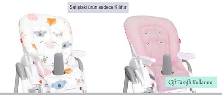 Holmer Leke Tutmaz Organik Mama Sandalyesi Minderi & Kılıfı Max-M Pembe