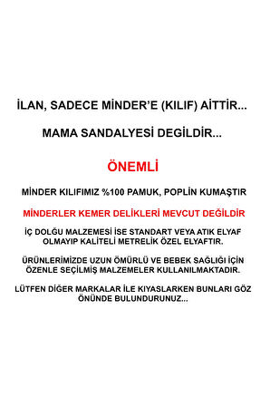 Organik Mama Sandalyesi Minderi & Kılıfı (Kemer Deliksiz) Koyu Gri