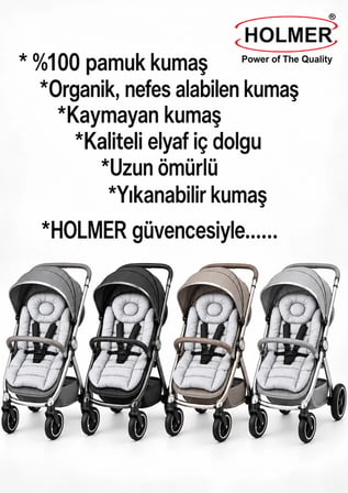 Holmer Organik Pamuklu Ortapedik Bel Destekli Bebek Arabası Minderi