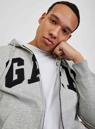Gap V-Heritage Gap Logo Fz 851516 Erkek Kapüşonlu Fermuarlı Sweatshirt