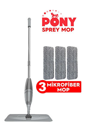 PONY SPREY MOP 3 MİKROFİBER MOP SET GRİ